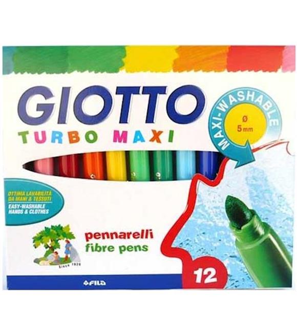 Giotto Keçeli Boya Kalemi Jumbo Turbo Maxi 12 Renk 454000