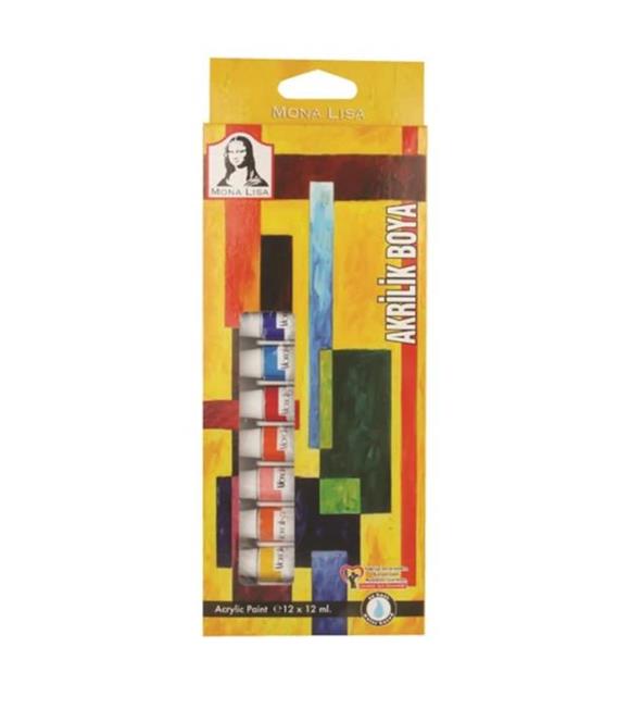 Mona Lisa Akrilik Boya Tüp 12 Lİ 12 ML SD125