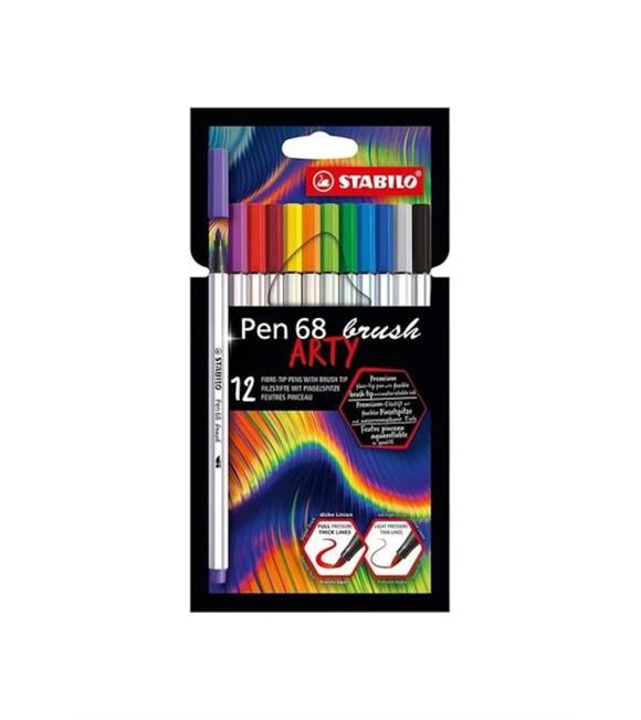 Stabilo Keçe Uçlu Boya Kalemi Pen 68 Brush Arty 12 Renk