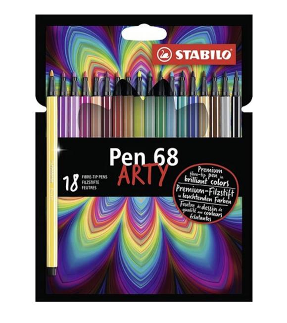 Stabilo Keçe Uçlu Boya Kalemi Pen 68 Arty 18 Renk