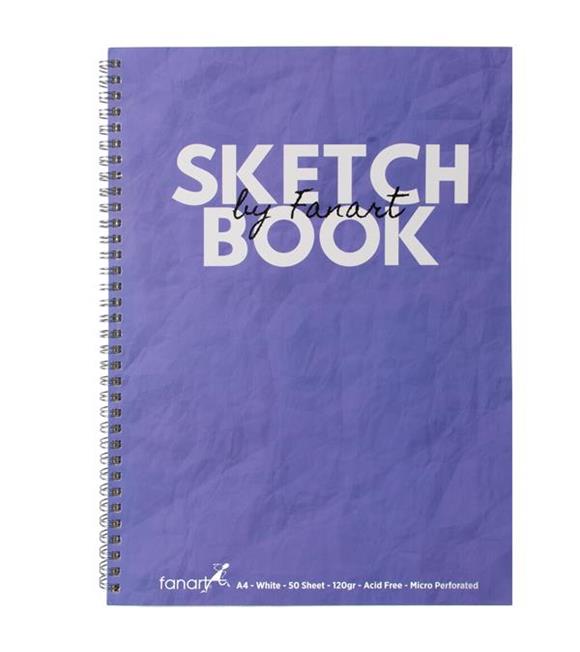 Fanart Academy Sketch Book 120 GR Spiralli 50 YP A4 Mor 8672