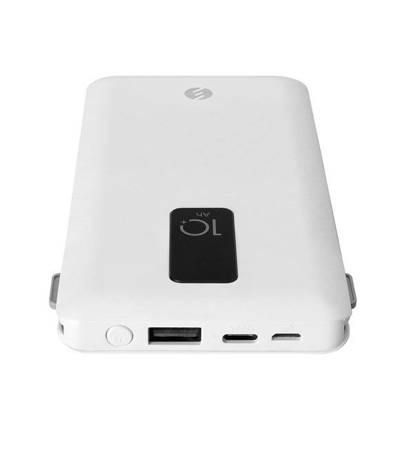 S-link IP-T100C 10000mAh Lightning+Micro+Type C Kablolu Powerbank Beyaz LCDli_1