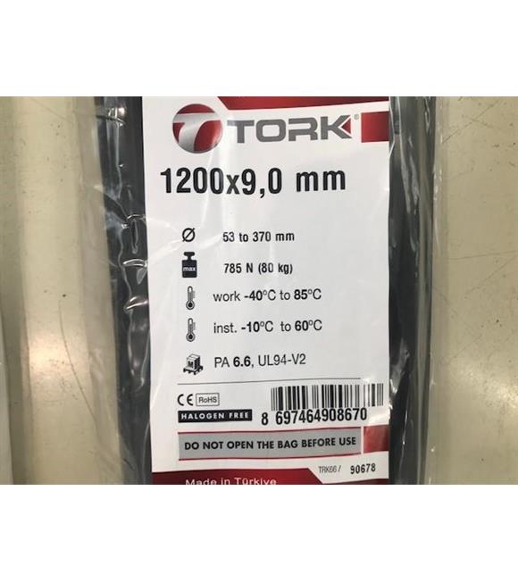 Tork TRK-1200-90B Siyah 100lü Kablo Bağı