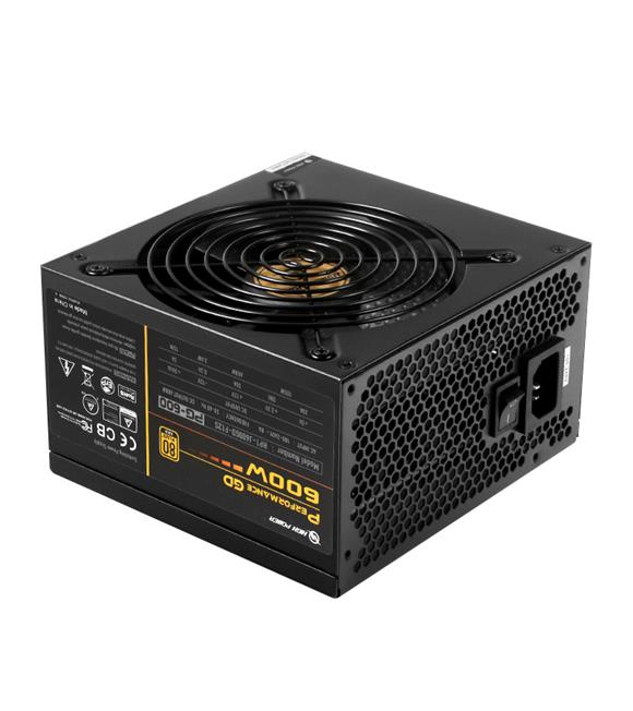 High Power HP1-J600GD-F12S Performance GD 600W 80+ Gold 50A Single Rail Aktif PFC Siyah Power Supply