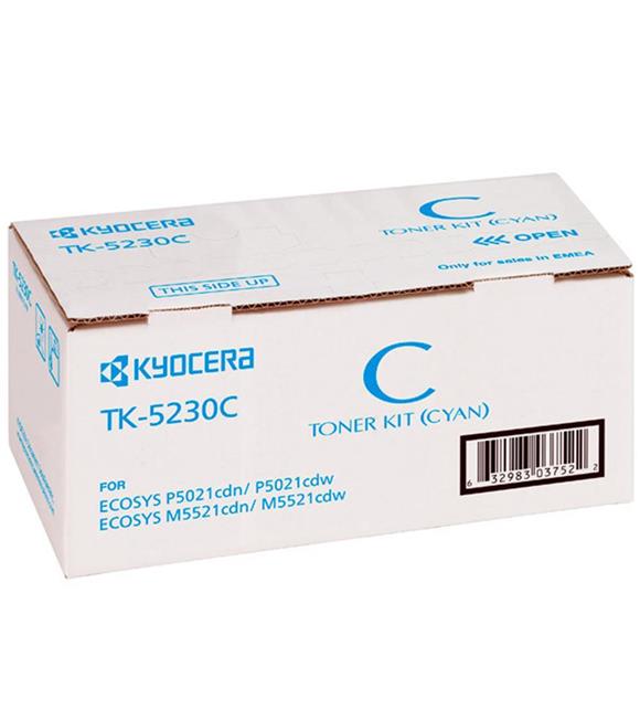 Kyocera TK-5230C Cyan Mavi Orjinal Fotokopi Toneri Ecosys M5521cdn-5521cdw P5021cdn-5021cdw 2.200 Sa