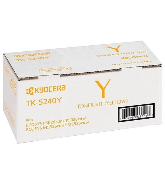 Kyocera TK-5240Y Yellow Sarı Orjinal Fotokopi Toneri Ecosys M5526cdn-5526cdw P5026cdn-5026cdw 3.000