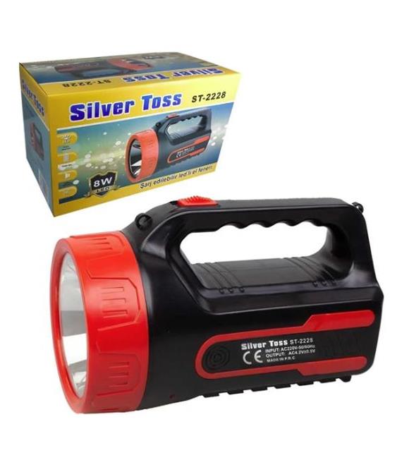 Silver Toss ST-2228 8W Led Şarj Edilebilir El Feneri