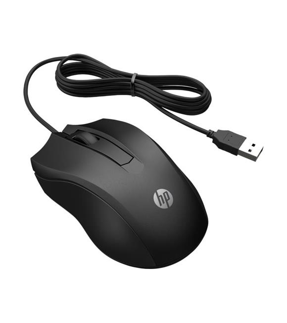 HP 100 6VY96AA Siyah Optik Kablolu Mouse 1.600 DPI Hassas Optik Sensörü