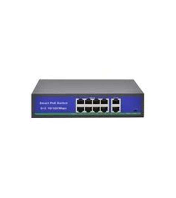 SPY SP-10120PLDE 8 Port PoE + 2 Port uplink 250m AI Aktif PoE Switch- Dahili Power