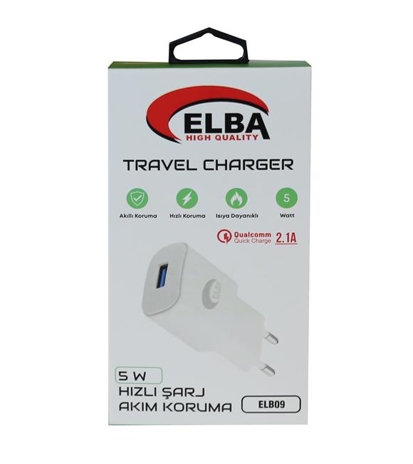 Elba Elb09 5W 2.1A Hızlı Şarj Akıllı Koruma Usb EV Şarj Kafa