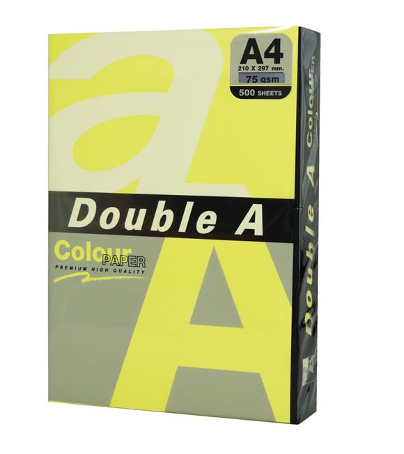 Double A Renkli Kağıt 500 LÜ A4 75 GR Fosforlu Sarı