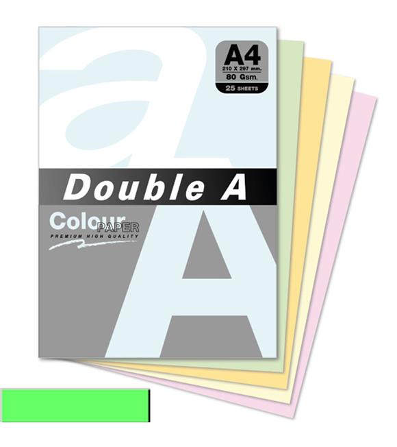 Double A Renkli Fotokopi Kağıdı 25 Lİ A4 80 GR Pastel Zümrüt Yeşili