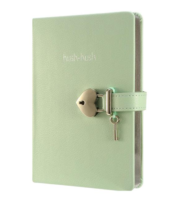 Vj Defter Hush Hush Kilitli 13x18 80 GR Pastel Yeşil 160 YP Çizgili 1023