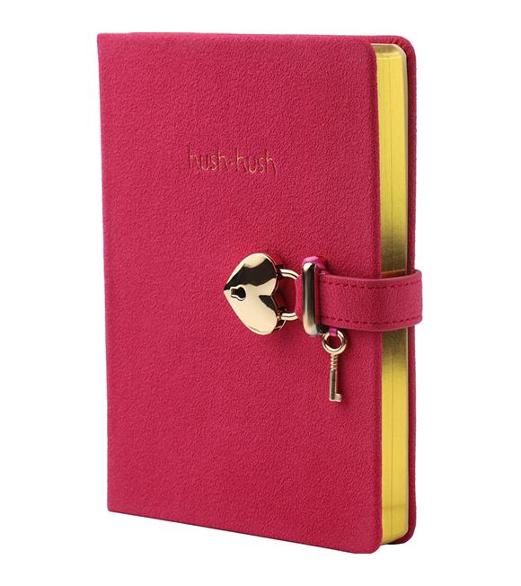 Vj Defter Hush Hush Kilitli 13x18 80 GR 160 YP Çizgili Fuşya 1330