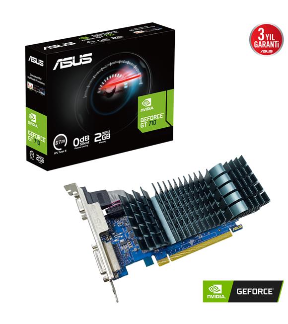 Asus GeForce GT 710 Evo GT710-SL-2GD3-BRK-EVO 2GB DDR3 64Bit DX12 Ekran Kartı