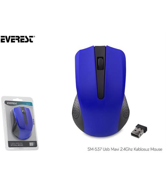 Everest SM-537 Usb Mavi 1500Dpı 2.4Ghz Kablosuz Mouse (10mt)_1