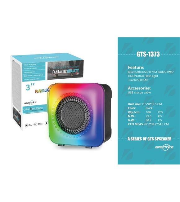 KTS 1373 Siyah Bluetooth M-sd-Usb RGB Ses Bombası_1