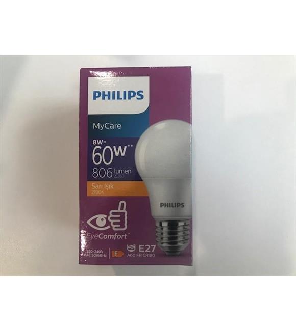 Philips Ledbulb 8w-60w 2700k 806Lumen Led Sarı Işık E27