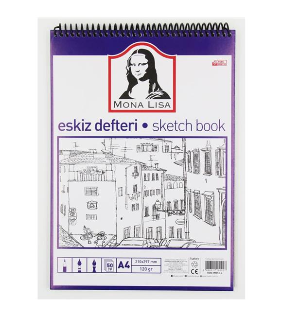 Mona Lisa Eskiz Defteri Telli A4 120 GR 50 YP MN13-4