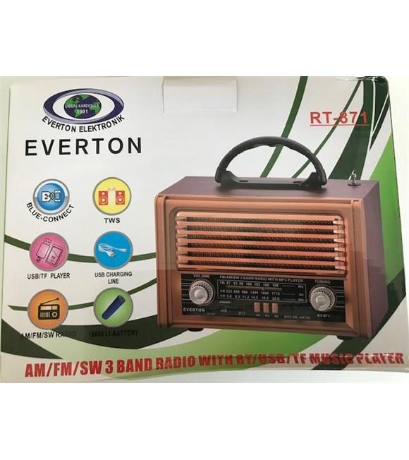 Everton Rt-871bt Bluetooth Fm-Usb-Tf Card-  Şarjlı Nostaljik Radyo_1