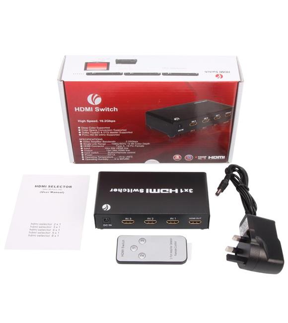 Vcom DD433 3-1 Port 1.4V 3D Metal Hdmi Switch_1