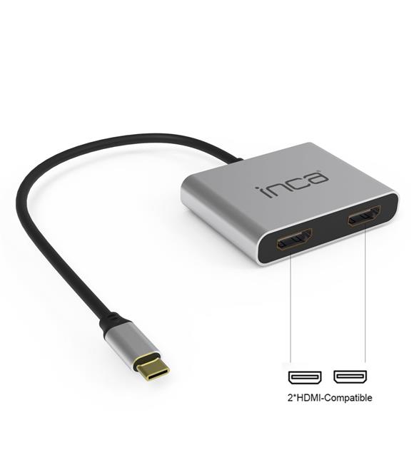 İnca ITPC-4 Usb C To 2x Hdmı 4K USb 2.0+Pd