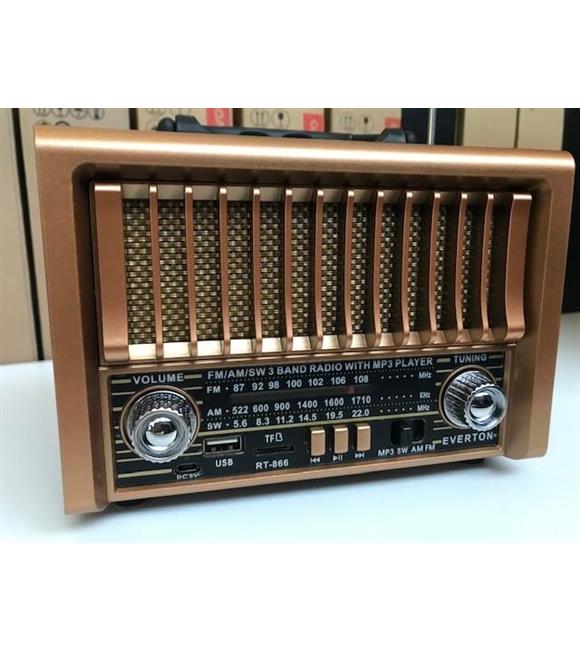 Everton Rt-866bt Fm-Usb-Tf Card-Bluetooh Nostalji Radyo