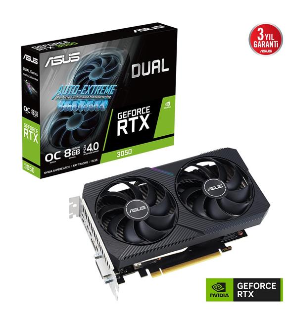 Asus GeForce DUAL-RTX3050-O8G-V2 GDDR6 128Bit DX12 Ekran Kartı_1