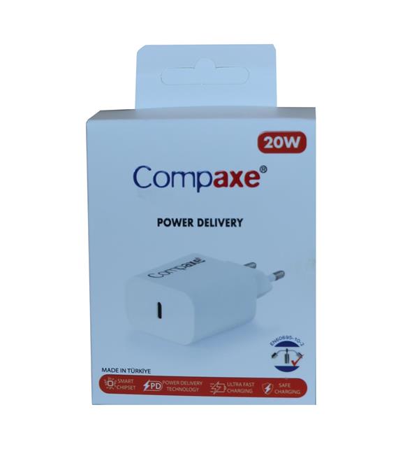 Compaxe CTA-200C PD USB-C 3.0 20W Ev Şarj Kafa