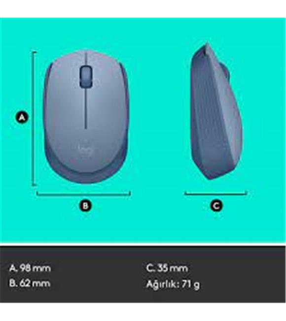 Logitech 910-006866 M171 Kablosuz Mavi Gri Mouse_1