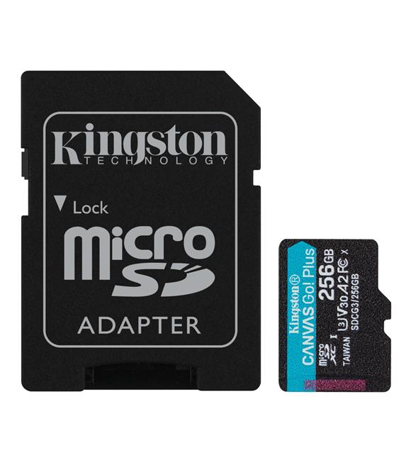 Kingston SDCG3-256GB 256GB microSDXC Canvas Go Plus 170R A2 U3 V30 Card + ADP Hafıza Kartı