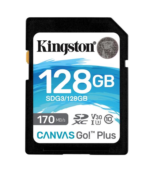 Kingston SDG3-128GB 128GB SDXC Canvas Go Plus 170R C10 UHS-I U3 V30 Hafıza Kartı