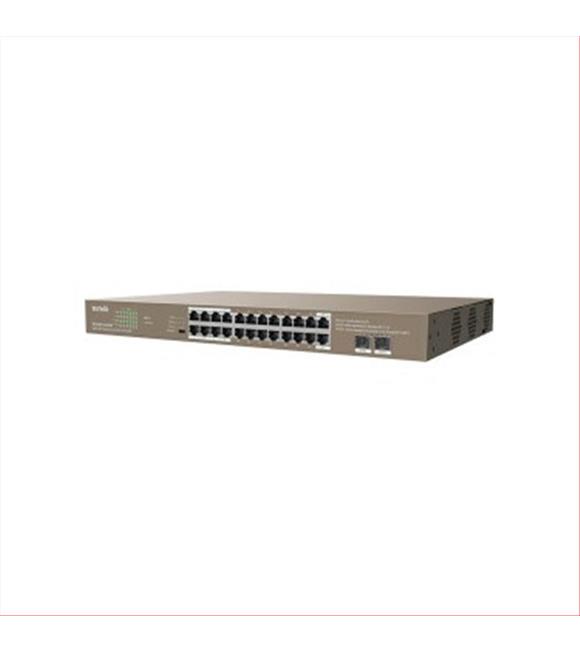 Tenda TEG1126P-24-410W 24 Port Poe+ 10-100-1000 2 Port SFP Switch Çelik Kasa Rack Mount