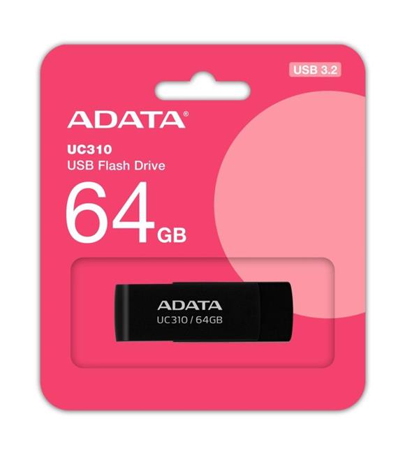 Adata UC310-64GB 64GB USB3.2 Gen1 Black Flash Bellek_1