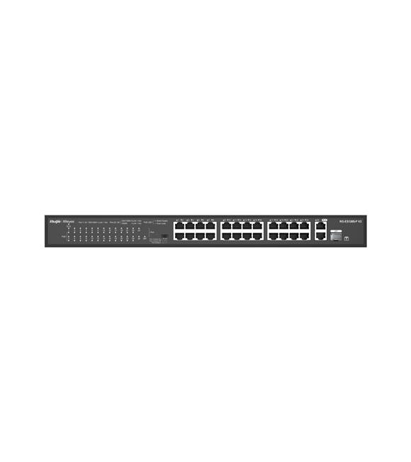 Ruijie-Reyee RG-ES126S-LP 24 Port Poe+ 10-100 Mbps + 2 Port 10-100-1000 Mbps Uplink Switch