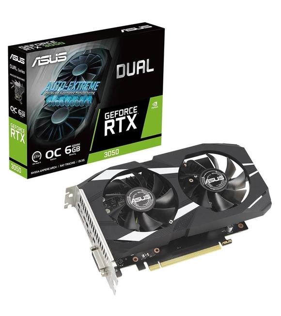 Asus Dual GeForce RTX 3050 OC DUAL-RTX3050-O6G NVIDIA 6GB GDDR6 96Bit DX12 Gaming Ekran Kartı