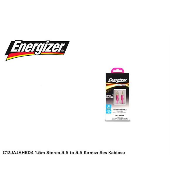 Energizer C13JAJAHRD4 1.5m Stereo 3.5 to 3.5 Kırmızı Ses Kablosu