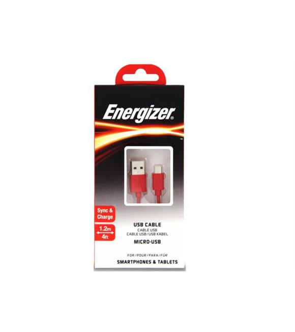 Energizer C12UBMCGRD4 1.2m Flat Micro Kırmızı Usb Kablosu