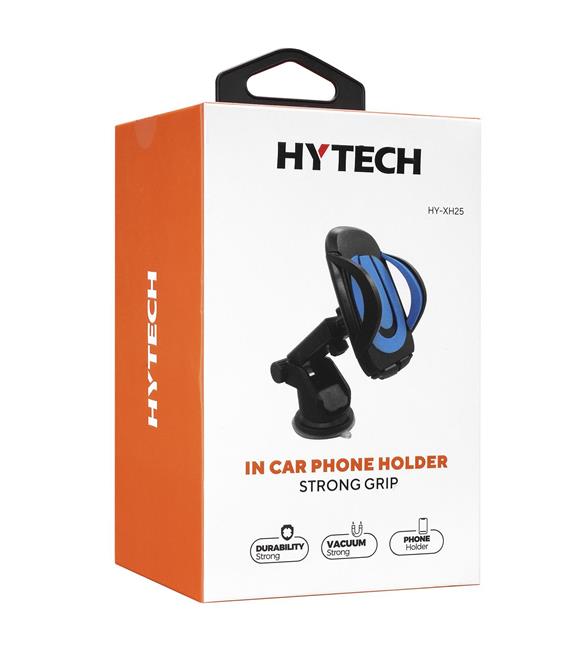 HYTECH HY-XH25 Vantuz + Braketi 360 Derece Siyah-Mavi Telefon Tutucu