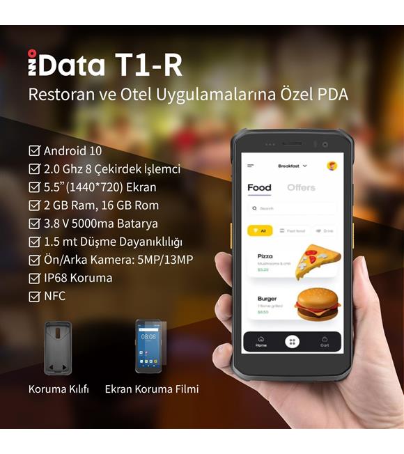 Idata T1-RST 5.5" 2.0ghz Bluetooth Android 2GB RAM-16GB ROM Restoran El Terminali