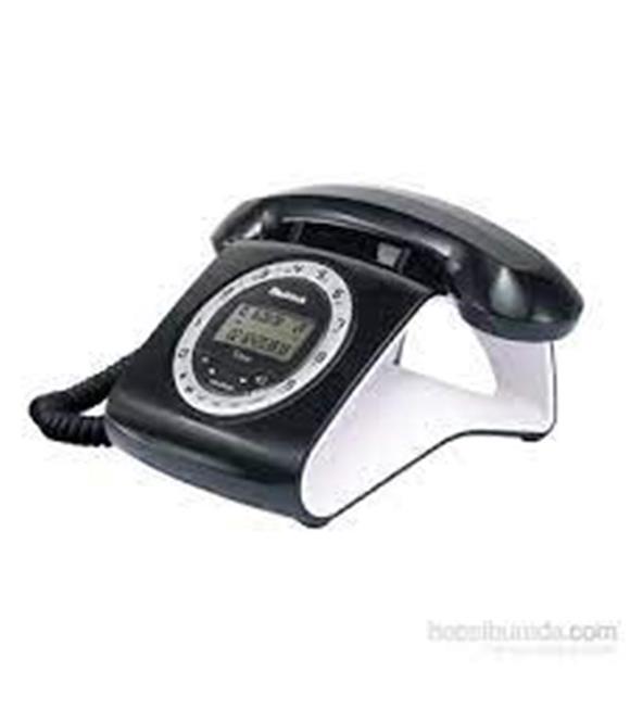 Multitek Retro Özel Tasarımlı Kablolu Siyah-Kırmızı-Gri-Turuncu-Beyaz Masa Üstü Telefon