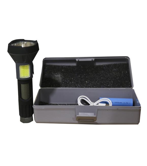 Polıce PS-356  Enerji Göstergeli, Yan Aydınlatma ve Powerbank Özellikli Şarjlı El Feneri