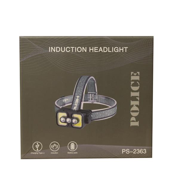 Polıce PS-2363 Üç Renk Işıklı,Şarjlı, Sensörlü Kafa Feneri