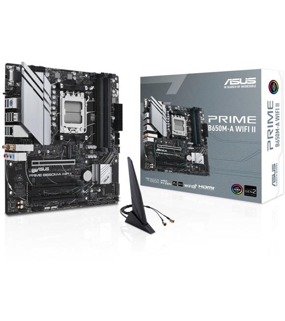 Asus Prime B650M-A WIFI II AMD B650 Soket AM5 DDR5 6400(OC)MHz mATX Gaming (Oyuncu) Anakart