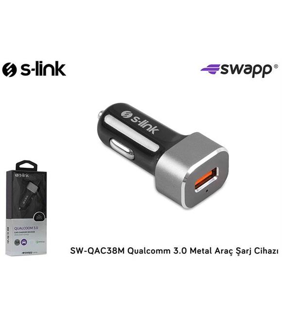 S-link Swapp SW-QAC38M Qualcomm 3.0 Metal Araç Şarj Cihazı