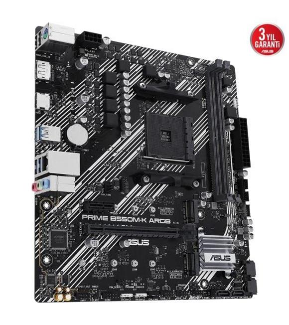 Asus Prime B550M-K ARGB 5100MHz (OC) DDR4 Soket AM4 M.2 HDMI mATX Anakart_1