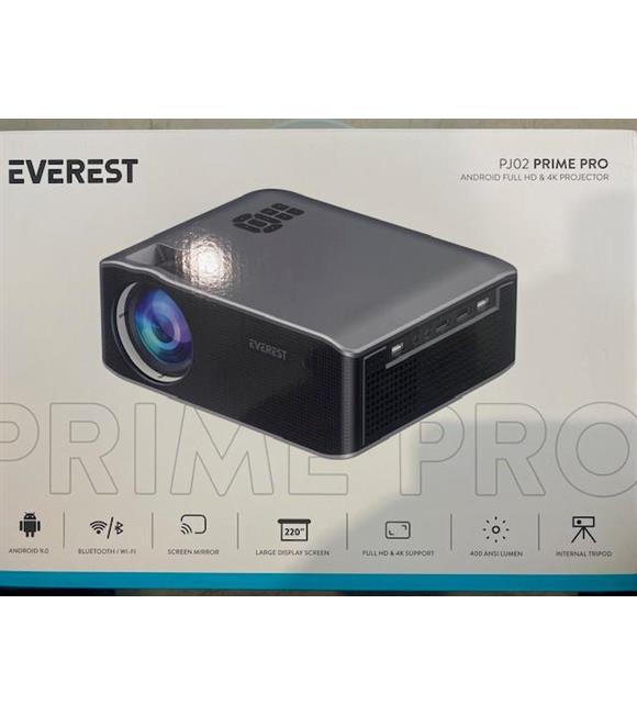 Everest PJ02 Prime Pro G-16G MTK9269 1920-1080P  Andr 9.0 4K Destekli Full HD Projeksi