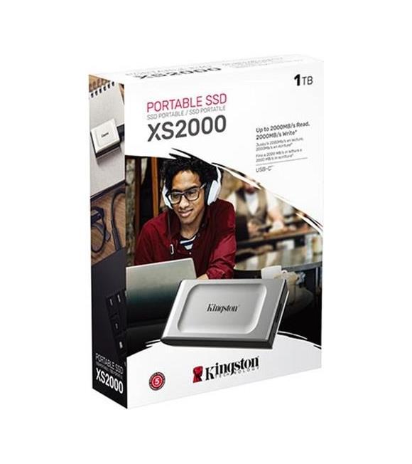 Kingston 1TB XS2000 Mini USB 3.2 Gen 2.2 Type C Gri Taşınabilir SSD_1