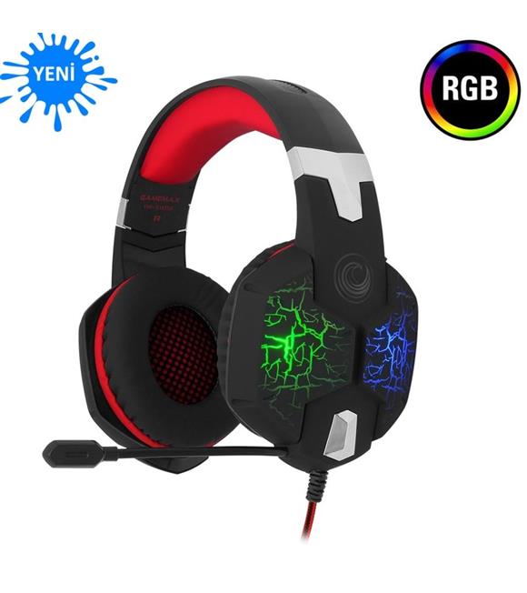Gamemax FHP-G1425R RGB Titreşimli Gaming Oyuncu Kulaklı