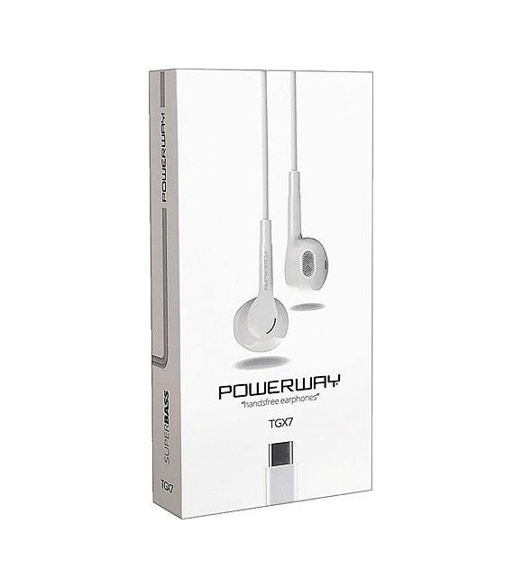 Powerway TGX7 Type-C Mobil Telefon Uyumlu Kulak İçi Mikrofonlu Kablolu Kulaklık
